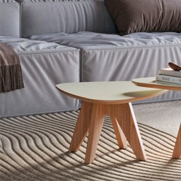 Mesa de Centro Orgânica 65cm 100% MDF Nature - 1