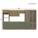 Ver imagem 3 de Armário de Cozinha Modulada Completa Reta 8 Peças 3,80m Botanic Kappesberg - Nogueira/Verde Oliva