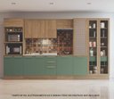 Ver imagem 1 de Armário de Cozinha Modulada Completa Reta 8 Peças 3,80m Botanic Kappesberg - Nogueira/Verde Oliva