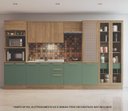 Ver imagem 1 de Armário de Cozinha Modulada Completa Reta 8 Peças 3,80m Botanic Kappesberg - Nogueira/verde Oliva
