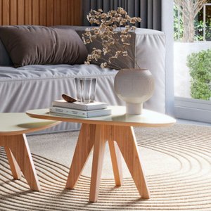 Mesa de Centro Orgânica 65cm 100% MDF Nature
