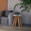 Ver imagem 1 de Mesa Lateral de Canto Orgânica 65cm 100% MDF Nature