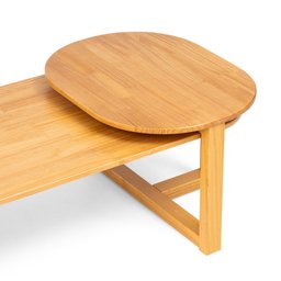 Mesa de Centro 120,5cm Madeira Maciça Ocre Yescasa - 9 Mesa de Centro 120,5cm Madeira Maciça Ocre Yescasa - 9