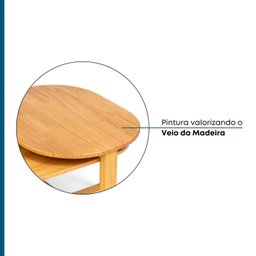 Mesa de Centro 120,5cm Madeira Maciça Ocre Yescasa - 5 Mesa de Centro 120,5cm Madeira Maciça Ocre Yescasa - 5