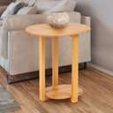 Ver imagem 1 de Mesa Lateral 59cm Madeira Maciça Ocre Yescasa