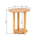 Ver imagem 3 de Mesa Lateral 59cm Madeira Maciça Ocre Yescasa