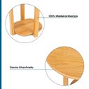 Ver imagem 4 de Mesa Lateral 59cm Madeira Maciça Ocre Yescasa