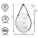 Ver imagem 3 de Espelho Redondo Decorativo Adnet Escandinavo 60cm com Suporte Rei dos Vidros