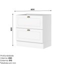 Ver imagem 2 de Balcão 80cm 2 Gavetas (sem Tampo) Emily Henn - Branco Fosco