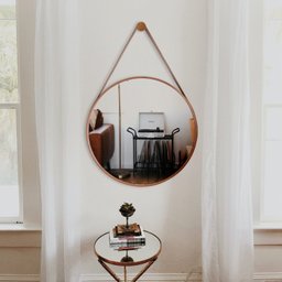 Espelho Redondo Decorativo Adnet Escandinavo 60cm com Suporte Rei dos Vidros - 2