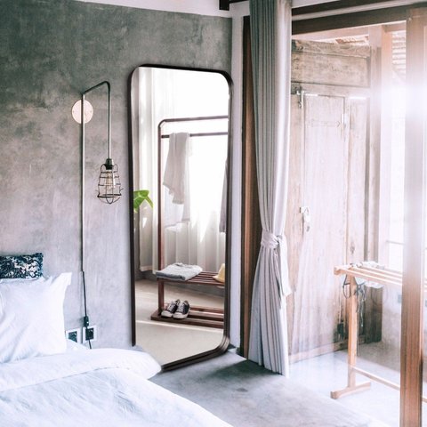 Espelho Grande Corpo Inteiro de Parede Moldura Aço 170x70cm Rei dos Vidros