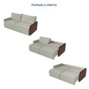 Ver imagem 4 de Sofá Cama Retrátil e Reclinável 3 Lugares 225cm Jequitibá CabeCasa MadeiraOriginals