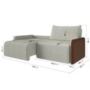 Ver imagem 4 de Sofá Cama Casal Retrátil e Reclinável 3 Lugares Linho Caramelo/Bege Jequitibá 225cm CabeCasa MadeiraOriginals Madeira