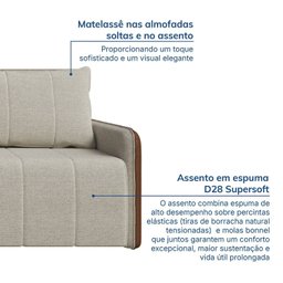 Sofá Cama Retrátil e Reclinável 3 Lugares 225cm Jequitibá CabeCasa MadeiraMadeira - 8