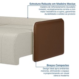 Sofá Cama Retrátil e Reclinável 3 Lugares 225cm Jequitibá CabeCasa MadeiraMadeira - 9