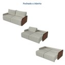 Ver imagem 5 de Sofá Cama Casal Retrátil e Reclinável 3 Lugares Linho Caramelo/Bege Jequitibá 225cm CabeCasa MadeiraOriginals Madeira