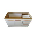 Ver imagem 3 de Balcão Gabinete de Pia Aurora 120cm Freijó/off White S/tampo - Nathan