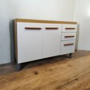 Ver imagem 1 de Balcão Gabinete de Pia Aurora 120cm Freijó/off White S/tampo - Nathan