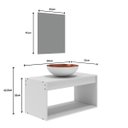 Ver imagem 6 de Gabinete para Banheiro Suspenso 64cm com Cuba de Apoio e Espelho, Armário com Nicho - Branco