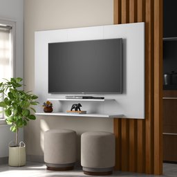 Painel de Tv Suspenso para Tv até 48 Polegadas com 2 Prateleiras Mdm7005:branco - 4