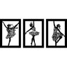 Kit 3 Quadro Corpo Bailarina Decorativo Vazado - 4