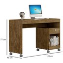 Ver imagem 3 de Mesa Escrivaninha para Pc Computador Home Office Estudo Cpu Quarto Escritório Mdf Marrom Madeira