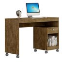 Ver imagem 2 de Mesa Escrivaninha para Pc Computador Home Office Estudo Cpu Quarto Escritório Mdf Marrom Madeira