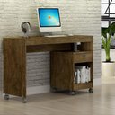 Ver imagem 1 de Mesa Escrivaninha para Pc Computador Home Office Estudo Cpu Quarto Escritório Mdf Marrom Madeira
