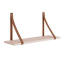 Ver imagem 2 de Kit 2 Prateleiras Luna 66,6cm Rosa Fosco com Alças de Couro - Reller Móveis