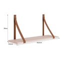 Ver imagem 4 de Kit 2 Prateleiras Luna 66,6cm Rosa Fosco com Alças de Couro - Reller Móveis