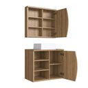 Ver imagem 3 de Gabinete de Banheiro 70cm Laura com Espelheira 01 Porta Mel e Cuba Branca