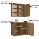 Ver imagem 5 de Gabinete de Banheiro 70cm Laura com Espelheira 01 Porta Mel e Cuba Branca