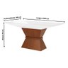 Mesa De Jantar Topazio Com Tampo De Vidro - Branco Laca Com Imbuia Glazer 200 X 100 - 3