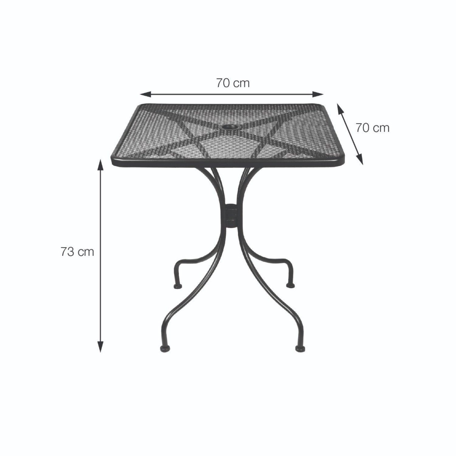 Mesa para Jardim 70x70cm Tampo em Aço Una  - 3