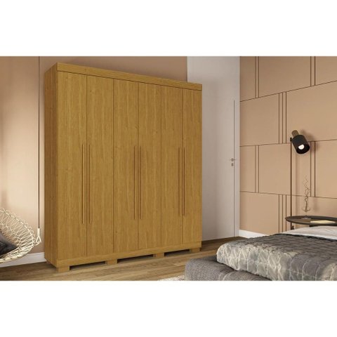 Guarda Roupa Solteiro 6 Portas e 3 Gavetas Paolla Cinamomo - Acp