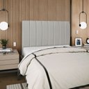 Ver imagem 3 de Cabeceira Estofada Carla 160 Cm Linho Cinza