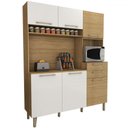 Ver imagem 1 de Cozinha Compacta Montano 6 Portas 2 Gavetas Ripado 3d Freijó/supremo - Panorama Móveis