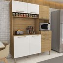 Ver imagem 3 de Cozinha Compacta Montano 6 Portas 2 Gavetas Ripado 3d Freijó/supremo - Panorama Móveis