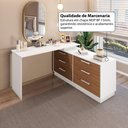 Ver imagem 6 de Penteadeira em L com 6 Gavetas Flex Multimóveis Crrui-CMO004 Branco/Madeirado