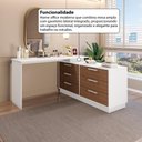 Ver imagem 7 de Penteadeira em L com 6 Gavetas Flex Multimóveis Crrui-CMO004 Branco/Madeirado