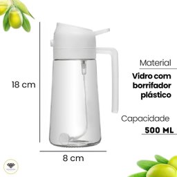 Azeiteiro Spray 500ml Vidro Branco Snh41 Snel Home - 2