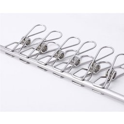 Kit 20 Prendedores Roupas Clips Inox Para Varal e Alimentos:Cromado - 6