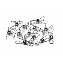 Kit 20 Prendedores Roupas Clips Inox Para Varal e Alimentos:Cromado - 5