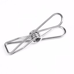 Kit 20 Prendedores Roupas Clips Inox Para Varal e Alimentos:Cromado - 1