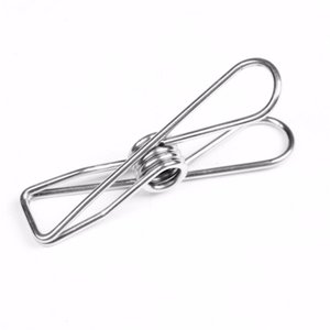 Kit 20 Prendedores Roupas Clips Inox Para Varal e Alimentos:Cromado