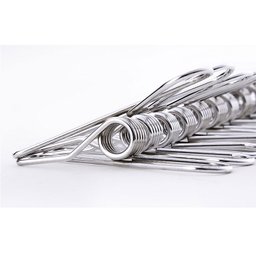 Kit 20 Prendedores Roupas Clips Inox Para Varal e Alimentos:Cromado - 3