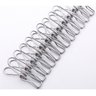 Kit 20 Prendedores Roupas Clips Inox Para Varal e Alimentos:Cromado - 7