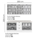 Ver imagem 4 de Cozinha Modulada 200 Cm Ce854 Americana Branco Calcare Henn