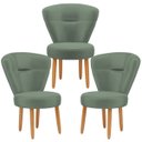 Ver imagem 1 de Conjunto 3 Cadeiras Decorativa Moderna para Sala de Jantar Cozinha Recepção Pés Palito Resistente
