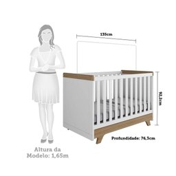 Quarto de Bebê com Cômoda e Berço 100% MDF Jolie Retrô  - 5